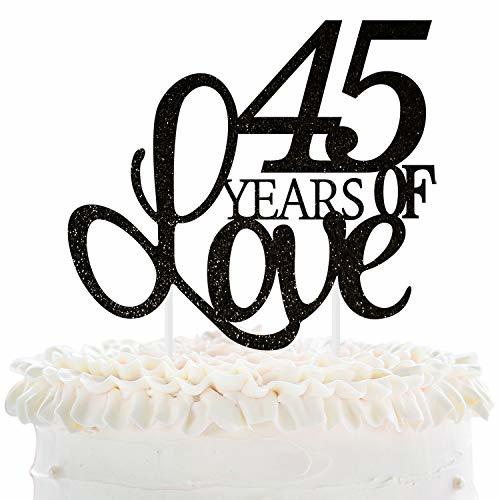 45 Years of Love Cake Topper 45th Happy Birthday Forty-Fifth Wedding ...