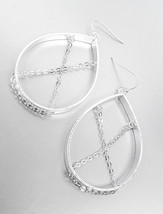 UNIQUE Urban Anthropologie Silver Chain Wrapped Tear Drop Dangle Earrings - $16.99