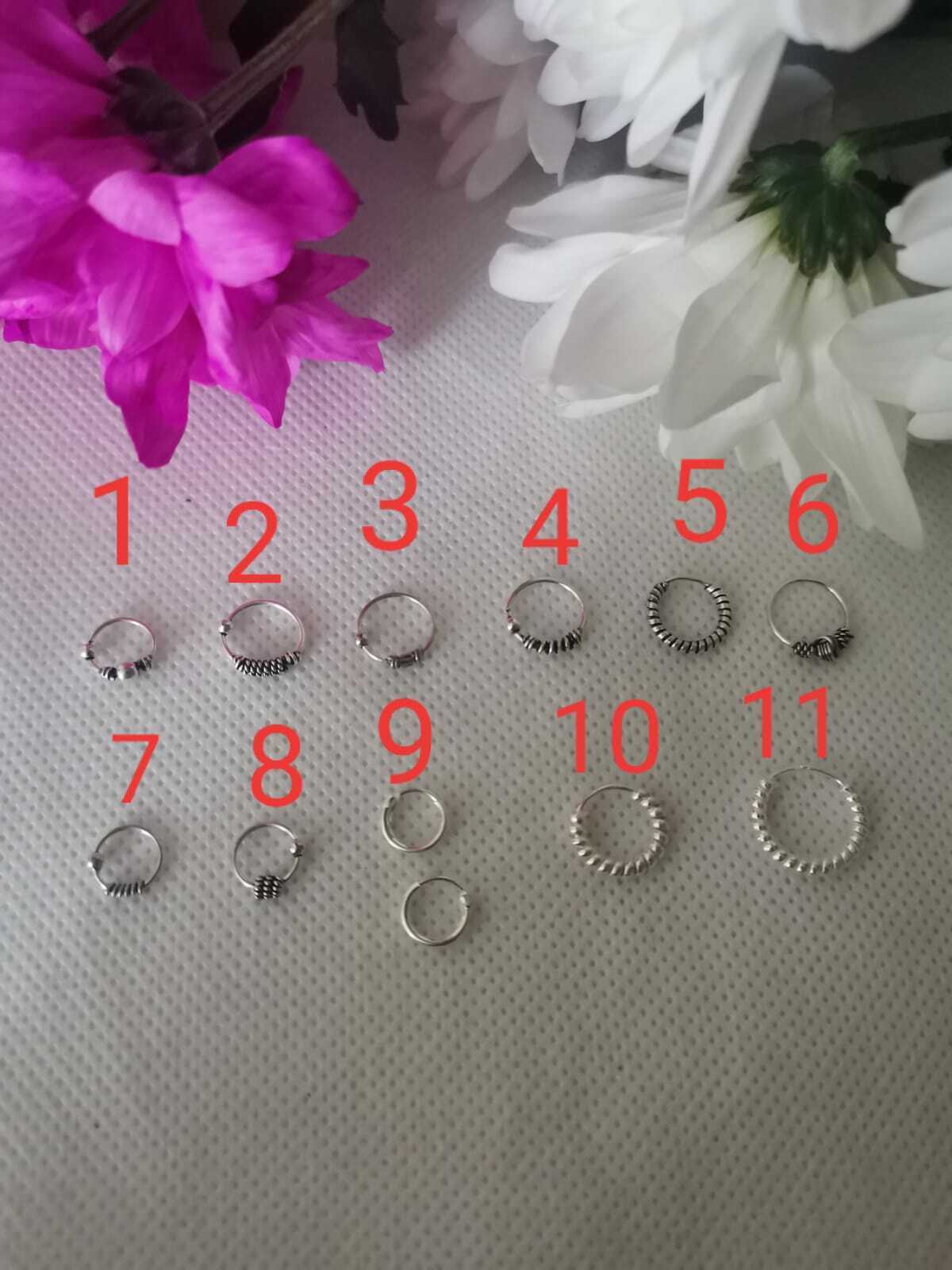 Solid Sterling Silver 925 NICE DESIGN OF HOOPS FOR DIFRERENT PIERCING