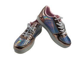 Skechers Energy Lights Youth Girls Kids Size 7 M Sneaker Pink Silver Ref... - $34.62