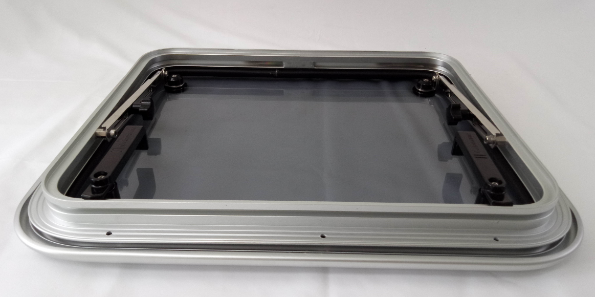 Aluminum Rectangular Deck Hatch Window With Smoke Tempered Glass For