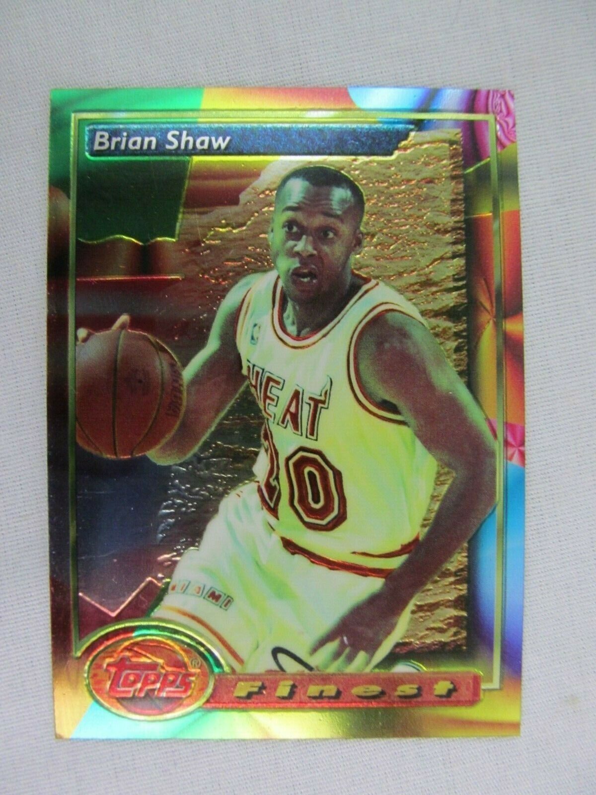 Brian Shaw Miami Heat 1994 Topps Finest Basketball Card 42 Basketball