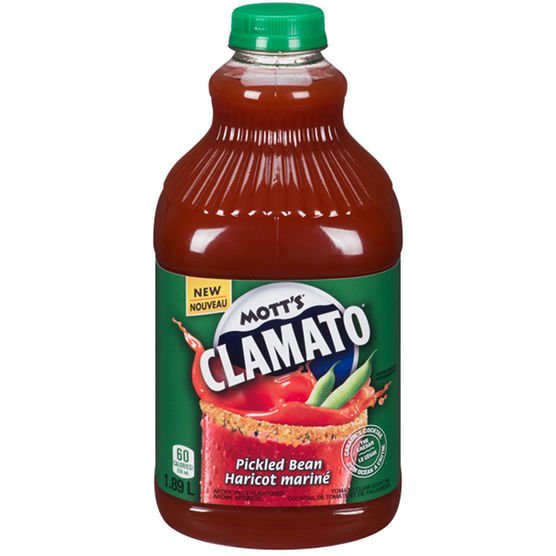Mott’s Clamato Pickled Bean Tomato Clam Cocktail Juice 4 x 1.89L