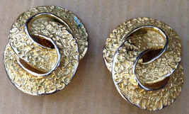 Vintage 1950s Mid Century Gold Washed Silver Vermeil Hammered Textured F... - $36.87