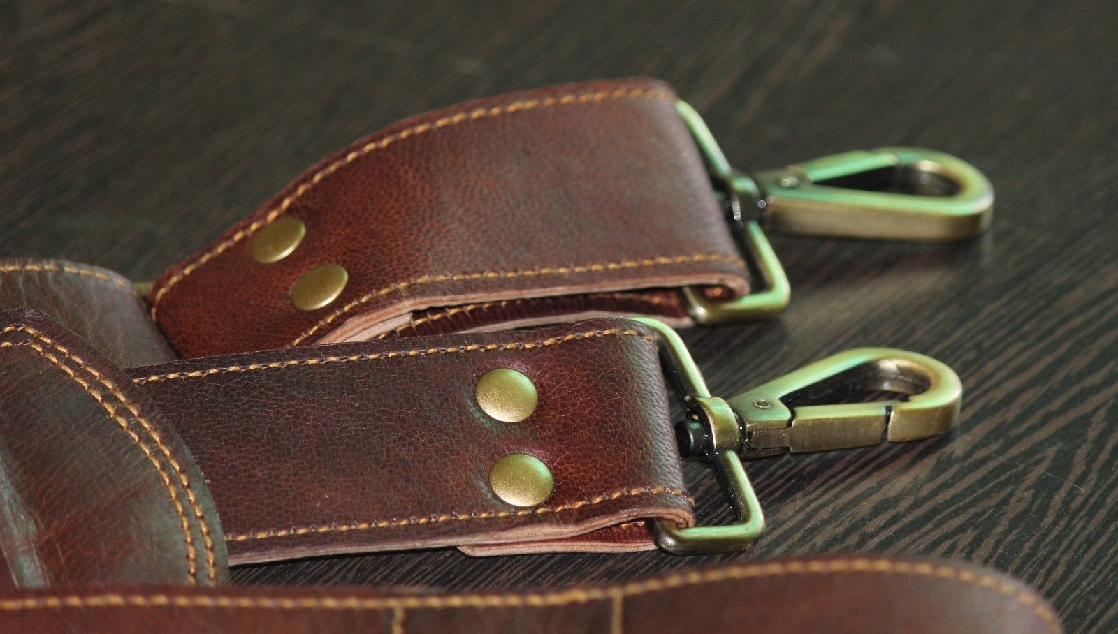 Mens Bag Replacement Strap Adjustable Leather Long Handle Belt Brown