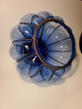 COBALT BLUE BUBBLE GLASS ITALIAN ART - $55.00