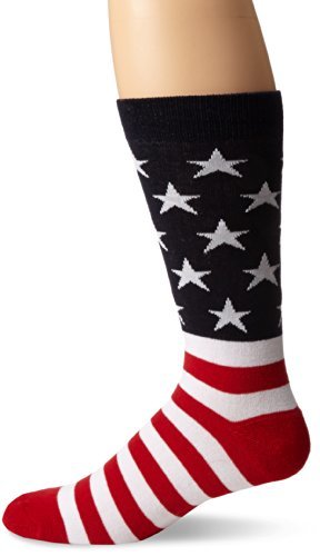 Primary image for K. Bell Men's Classics Cool Novelty Crew Socks, Red/White/Blue American Flag, Sh