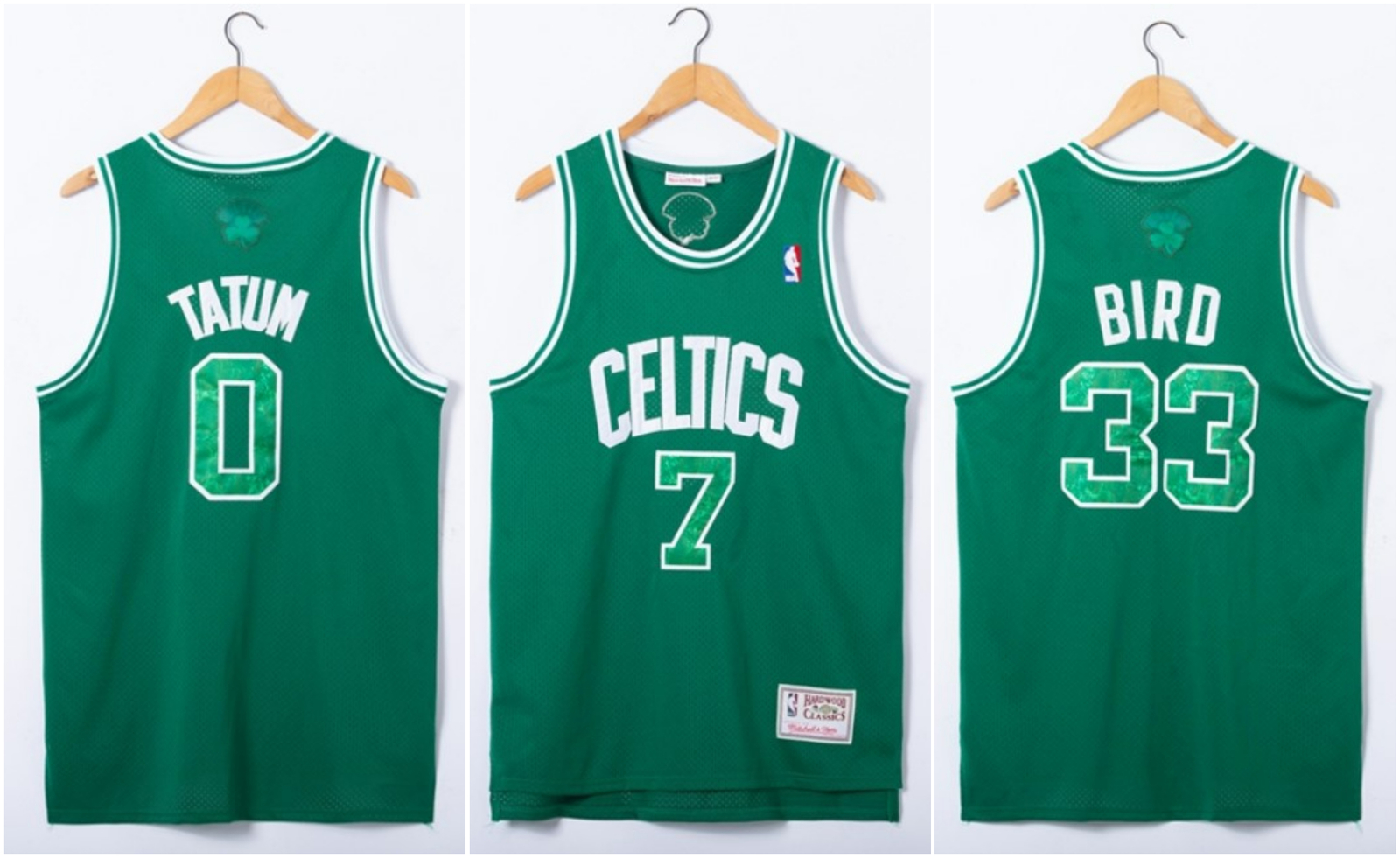 Men's Boston Celtics #0 Jayson Tatum #7 Jaylen Brown #33 Larry Bird Jersey Retro