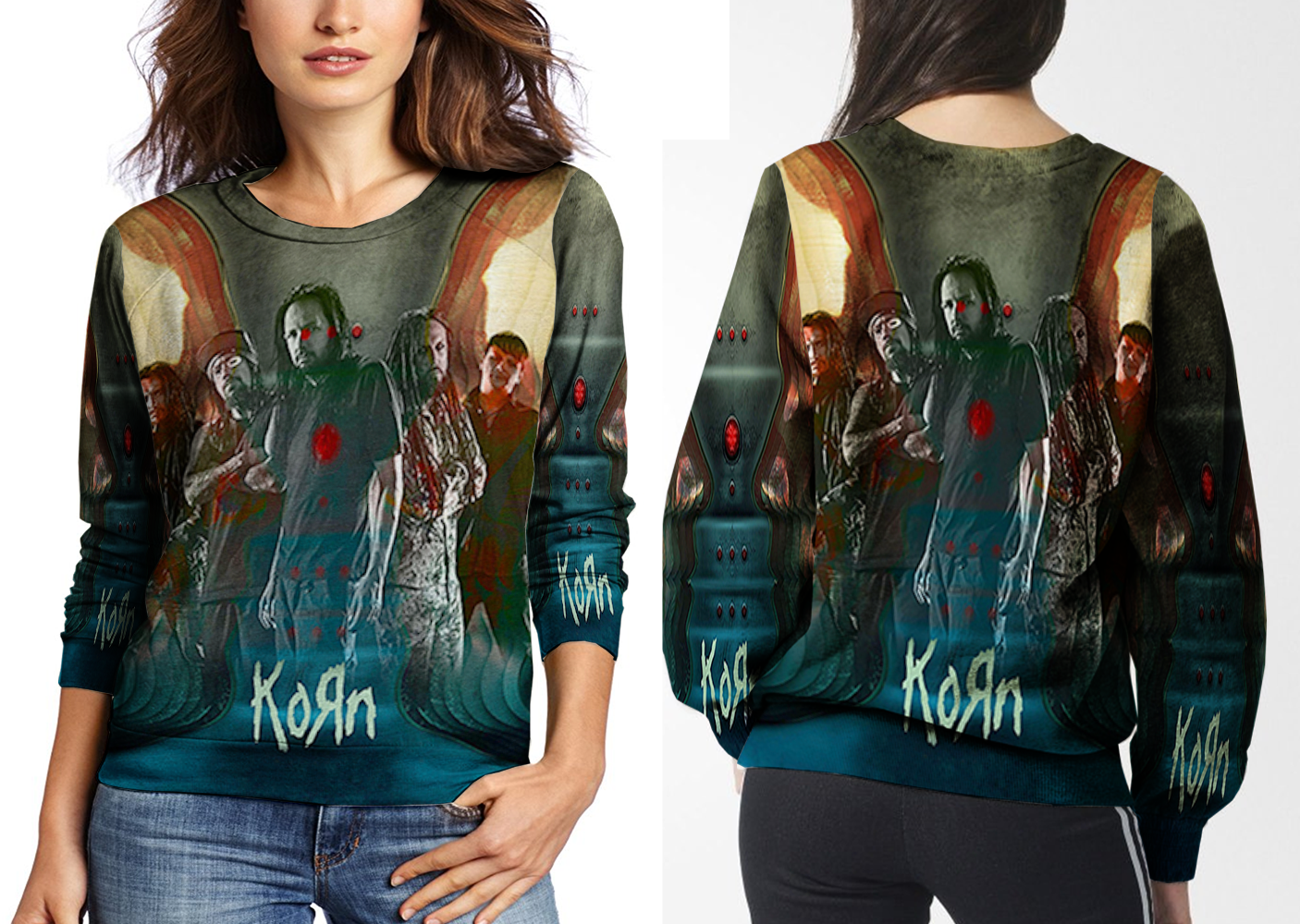 Korn Band All Printed Sweatshirt for Women Women's Clothing