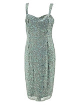 Adrianna Papell Women&#39;s Teal Gray Lace Sleeveless Sheath Dress Size 6 - $29.70