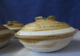 Chinese Antique Rice bowls w/5 lids old pottery Primitive Hand Painted c... - $20.00
