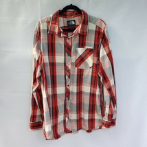 The North Face Button Down Red/Gray/Blue Plaid Shirt Men's XL - $17.33
