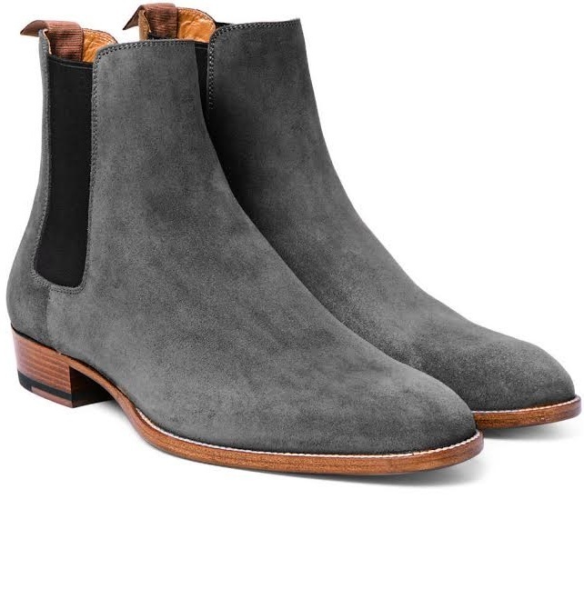 mens gray suede boots