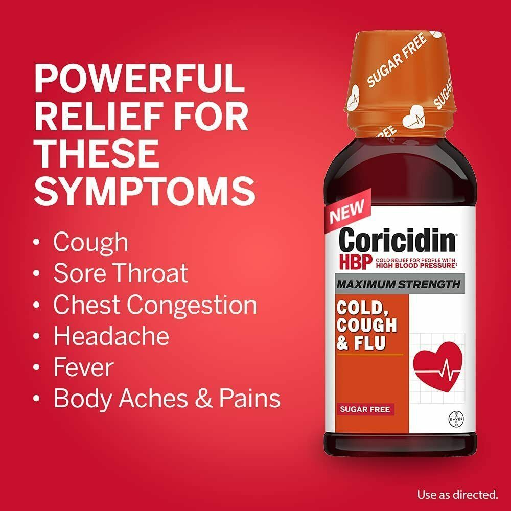 Coricidin HBP Maximum Strength Cold & Flu Day & Night SugarFree twinPack 24 Oz+ Cough, Cold & Flu