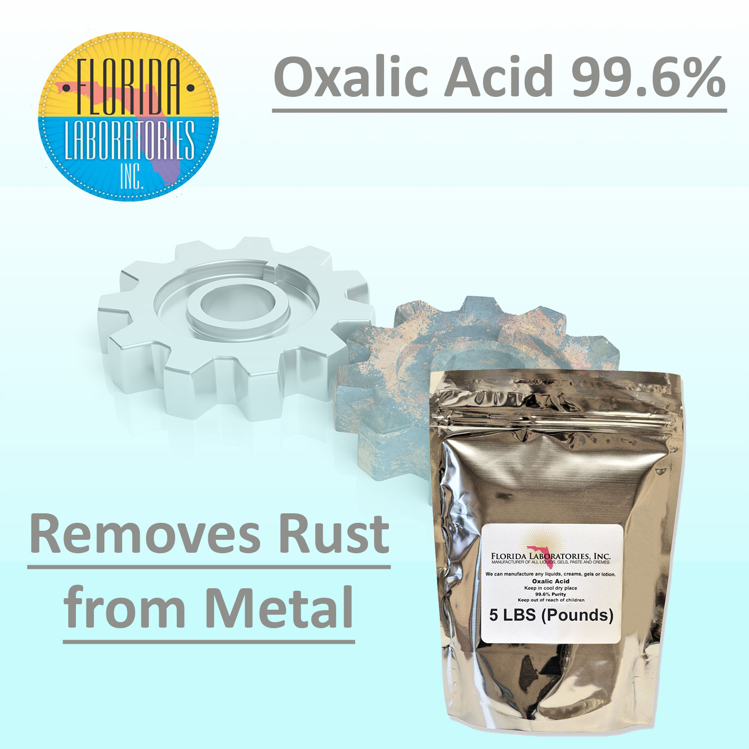 OXALIC ACID 99.6 Pure, 5 Lbs, Rust Remover, Wood Bleach, Boat Cleaner