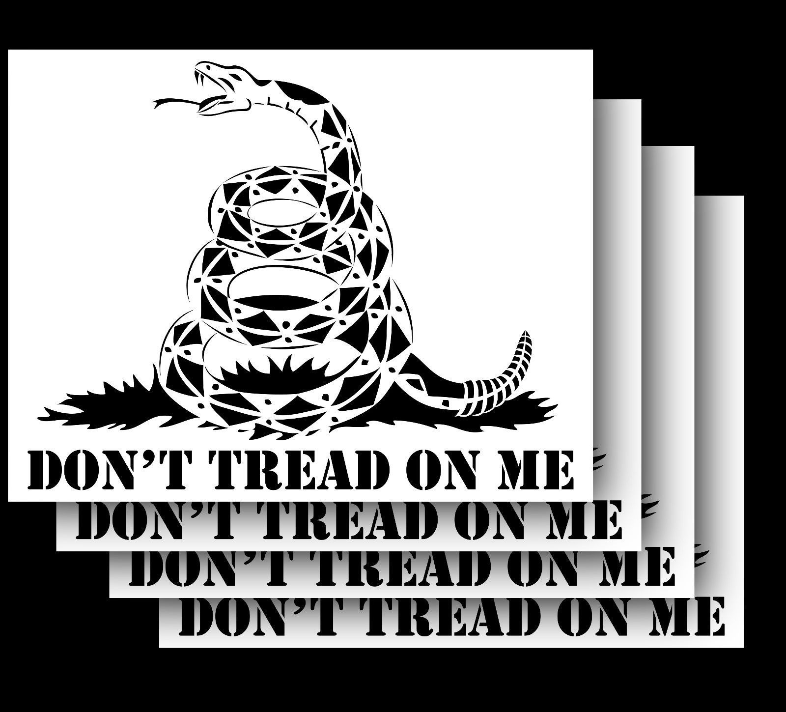 8" GADSDEN FLAG Vinyl Car Truck Window Don't Tread on me Sticker 2PK WHITE 