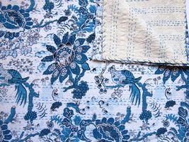 Queen Size Double Bed size 90x108 Indian hand blocked Kantha Quilt Kanth... - $96.99+