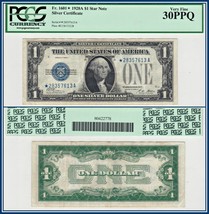 1928A Star $1 Silver Certificate PCGS 30 PPQ Very Fine Replacement Note - $249.99