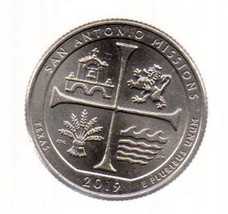 2019 P America The Beautiful San Antonio Mission  - circulated Near Brilliant - $5.99