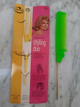 Fun Vintage Goody Teasing Comb Green w/ Metal Handle and Yellow Hair Lif... - $64.30