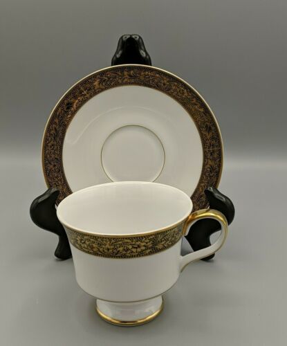 1 Vintage Sango Hampton Tea Coffee Cup & Saucer Fine China Japan Gold Rim EUC
