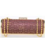 Women&#39;s Barrel Bag Clutch Purse Burgundy Gold Tone Wedding Formal Wear H... - $23.76