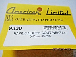 American Limited 9330 Diaphragms Rapido Super Continental Black 1 Pair HO Scale image 2
