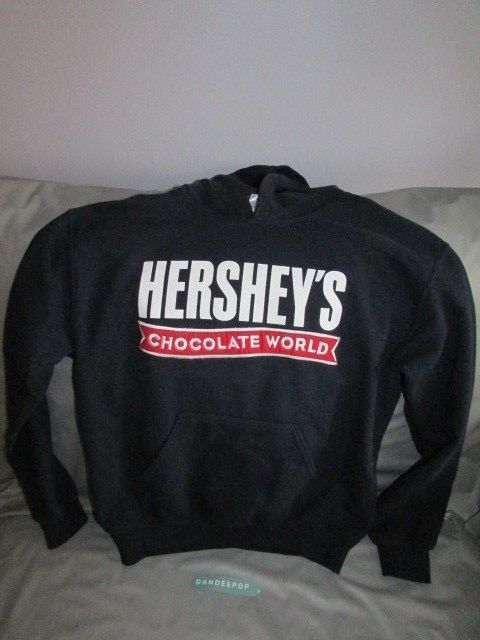 Blue Hershey's Chocolate embroidered logo Long Sleeve hooded Sweatshirt ...