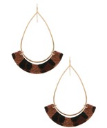 Faux/Furry Leopard Hoop Drop Earrings - $16.99
