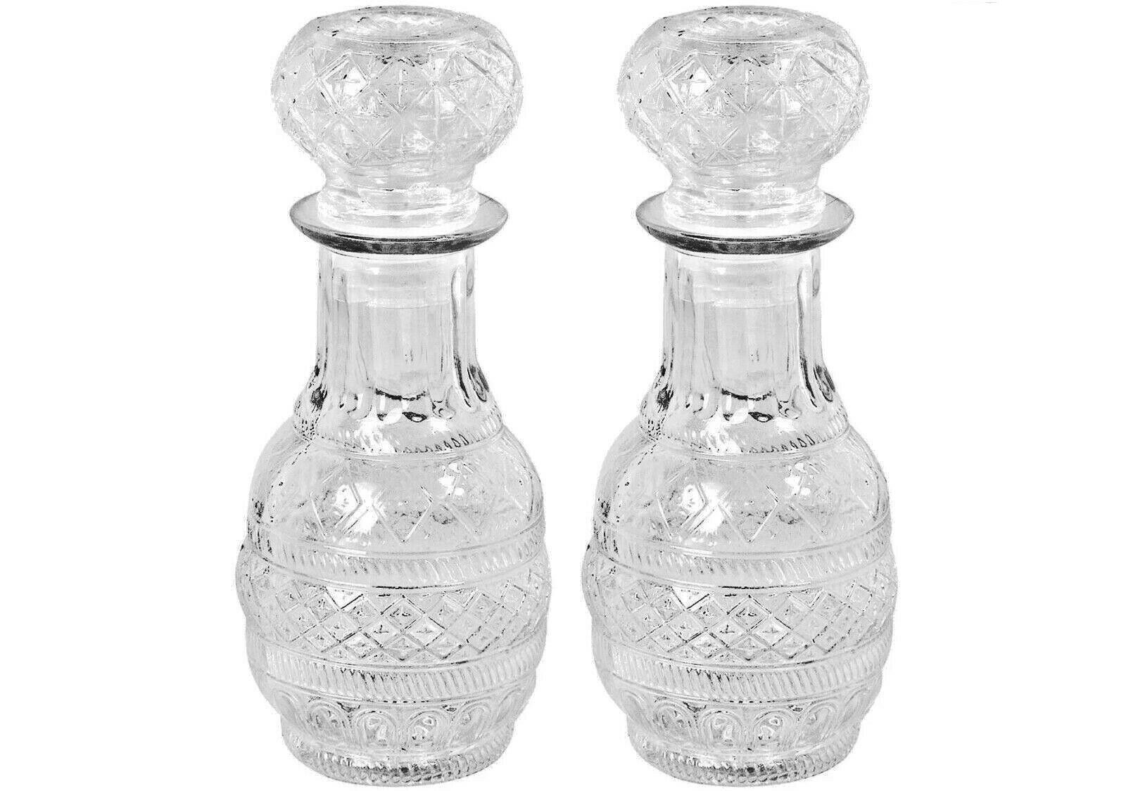 7"x3" GLASS CRUET SET 2PCS FOR ALTAR WINE AND WATER FOR HOLY COMMUNION