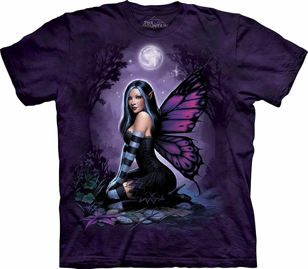 The Mountain Fairy Elf Night Moon Purple Heels Sexy Woman Ann Stokes Shirt S-5X