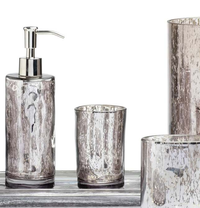 Faiyum Glass Bath Accessories, Mercury Glass, Bath Set Bathroom