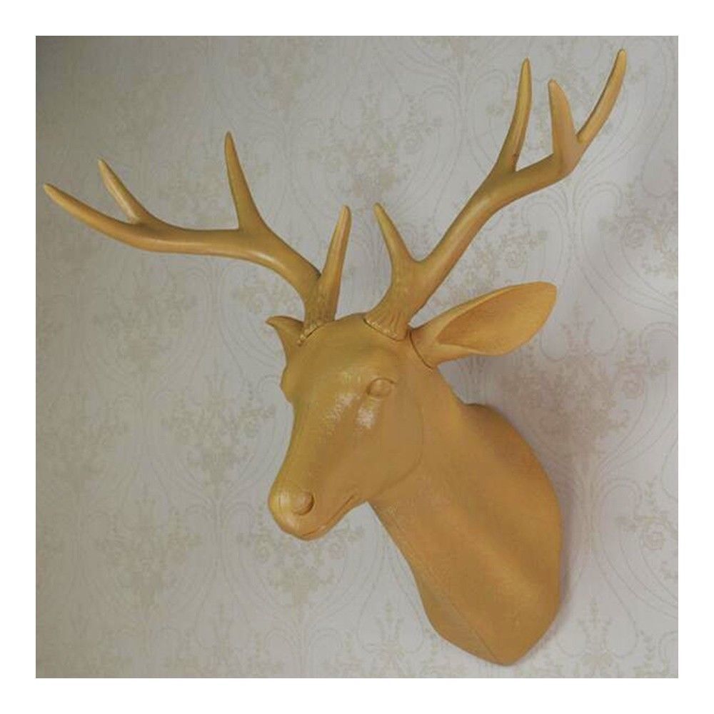 Plastic Deer Head Wall Hanging Decoration yellow Wall Hangings