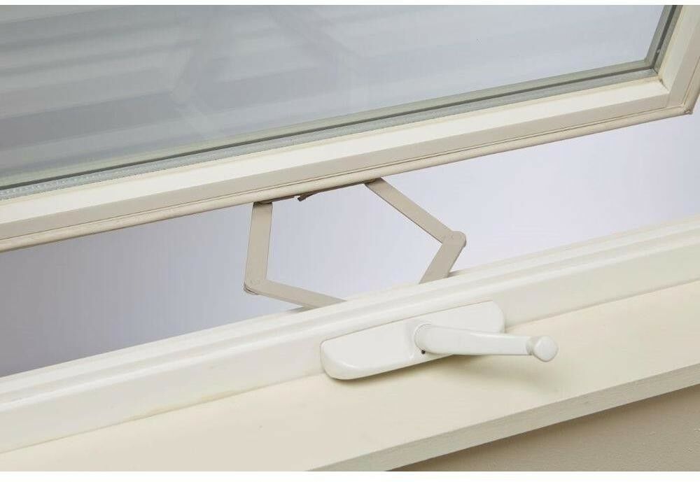 Top Hinge Awning Window 32 in. x 22 in. Insect Screen Vinyl White