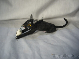 Vintage Inspired Spun Cotton Black Cat with Skull Vintage by Crystal no. HW 18 image 1
