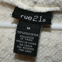 Rue 21 Women's Off-White Lightweight Oversize Fuzzy Fleece Hooded Jacket Size M image 4