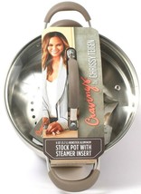 1 Cravings By Chrissy Teigen 6 Qt Nonstick Aluminum Stock Pot Steamer Insert Lid