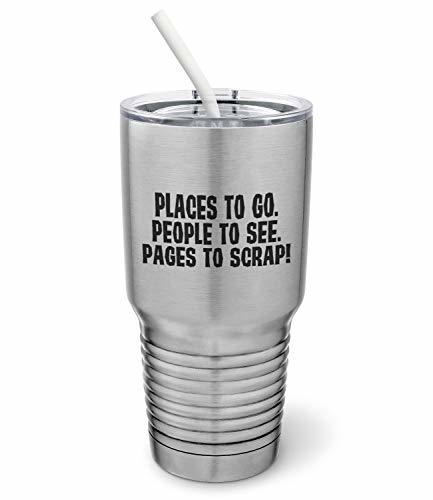 PixiDoodle Places To Go Pages To Scrap - Scrapbook Crafters Tumbler with Spill-R