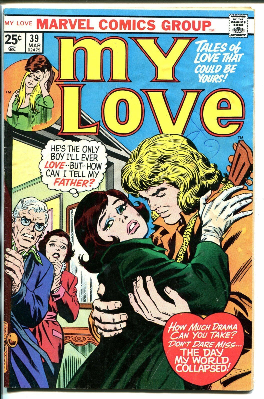 My Love 39 1975Marvelromance storiesrare final issuedisturbed