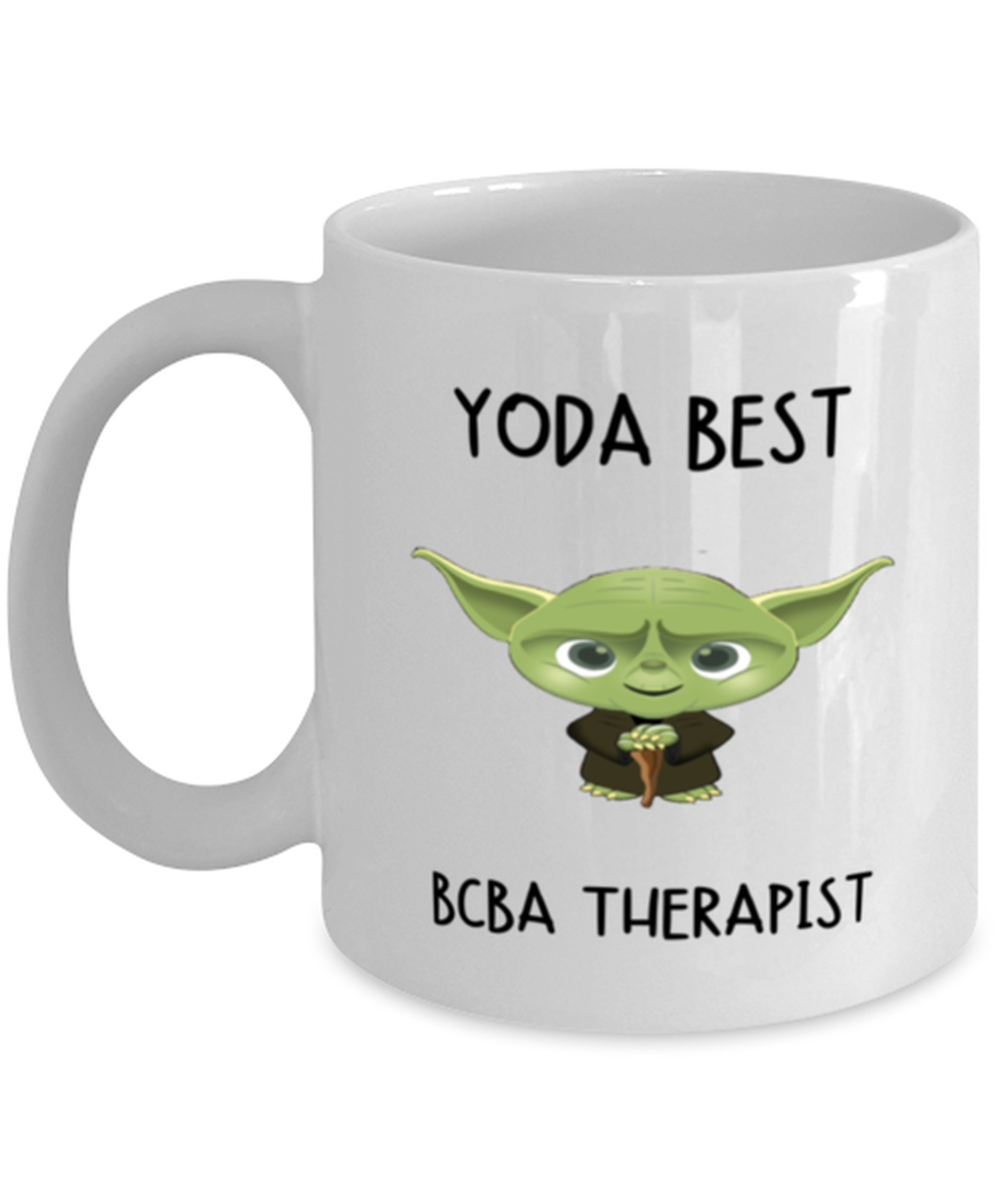 BCBA Therapist Mug Yoda Best BCBA Therapist Gift for Men Women Coffee Tea Cup