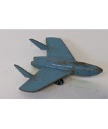 Vintage MIDGETOY Diecast Blue 3-1/2" Long Navy Jet Plane Airplane Toy, Fun! - $18.00