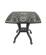 Cast aluminum end table small square patio balcony accent side outdoor f... - $172.45