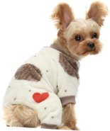 Fitwarm Thermal Pet Winter Clothes for Dog Pajamas Cat Medium, Cream White  - $24.99