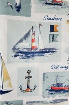 Printed Linen Tablecloth, 60"x120", Nautical, Lighthouse, Anchors, Ships, Elrine - $27.71