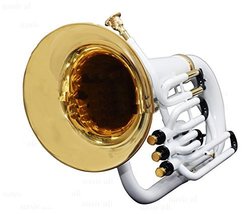 Euphonium 3v White Lacquered &amp; Brass Finish, BB - $359.00