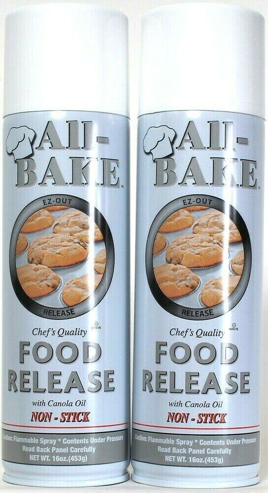 2 Ct Chef's Quality 16 Oz All Bake Non Stick With Canola Oil Food