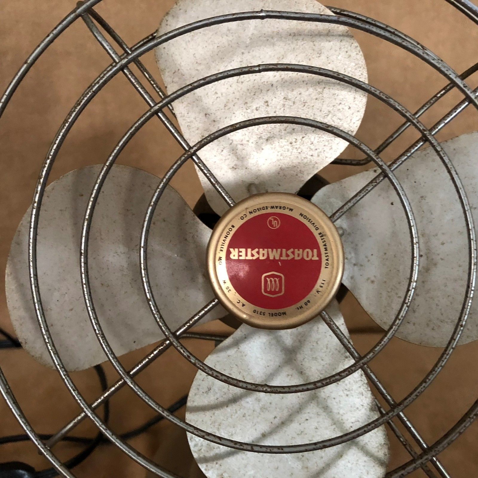 Vintage WORKING Toastmaster 8" Electric Fan Model 5310 McGraw Edison