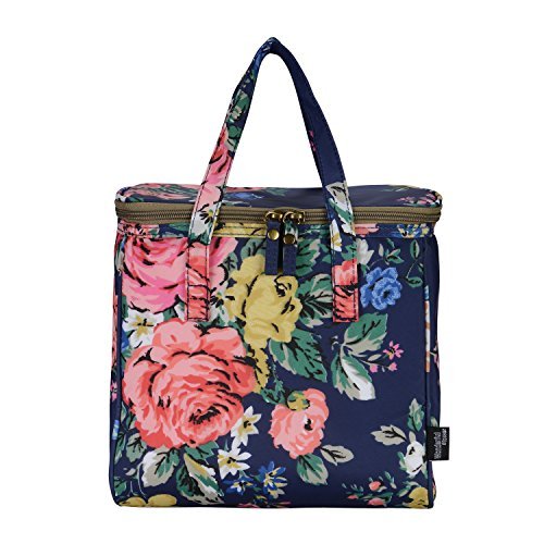 WONDERFUL FLOWER Medium lunch bags for women Insulated Picnic Bag lunch ...