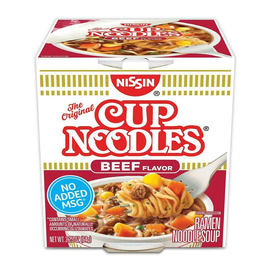Nissin Cup O' Noodles ( Ramen Noodle Soup ) Beef Flavor 2.25 oz x 6