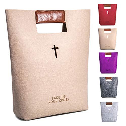 AGAPASS Christian Bible Tote Bag for Men Women Church Bag with Leather ...